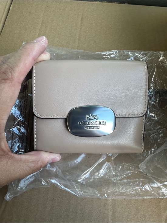 Coach Handbags - Coach Pebble Leather Compact Wallet - Taupe